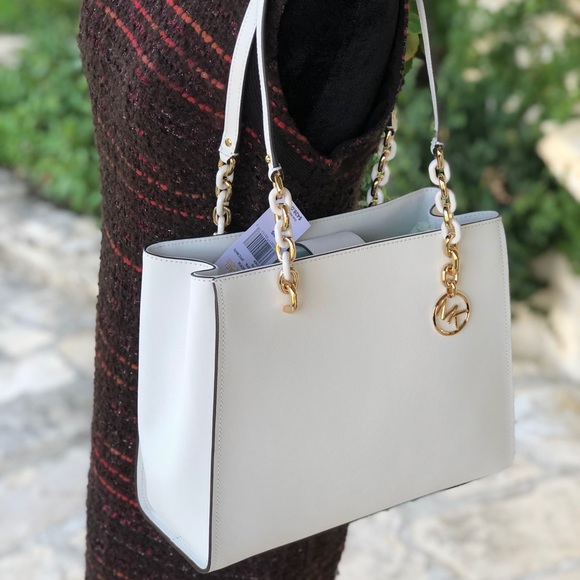 NWT Michael Kors Sofia Lg tote optic white - Picture 8 of 8